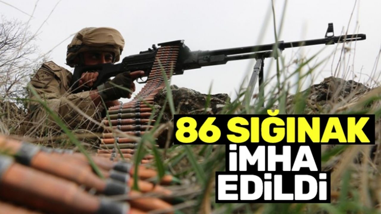 Tunceli'de, teröristlerin kullandığı 86 sığınak imha edildi