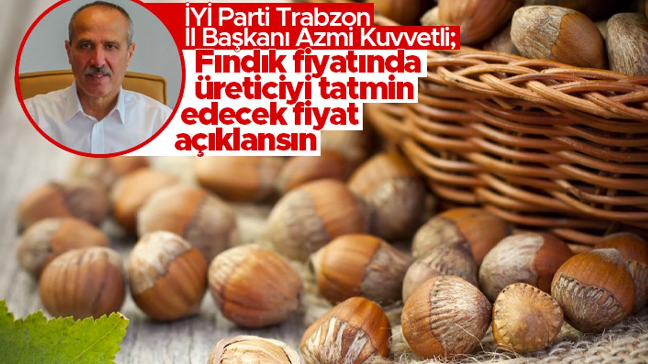 Azmi Kuvvetli; 'Fındık fiyatında üreticiyi tatmin edecek fiyat açıklansın'