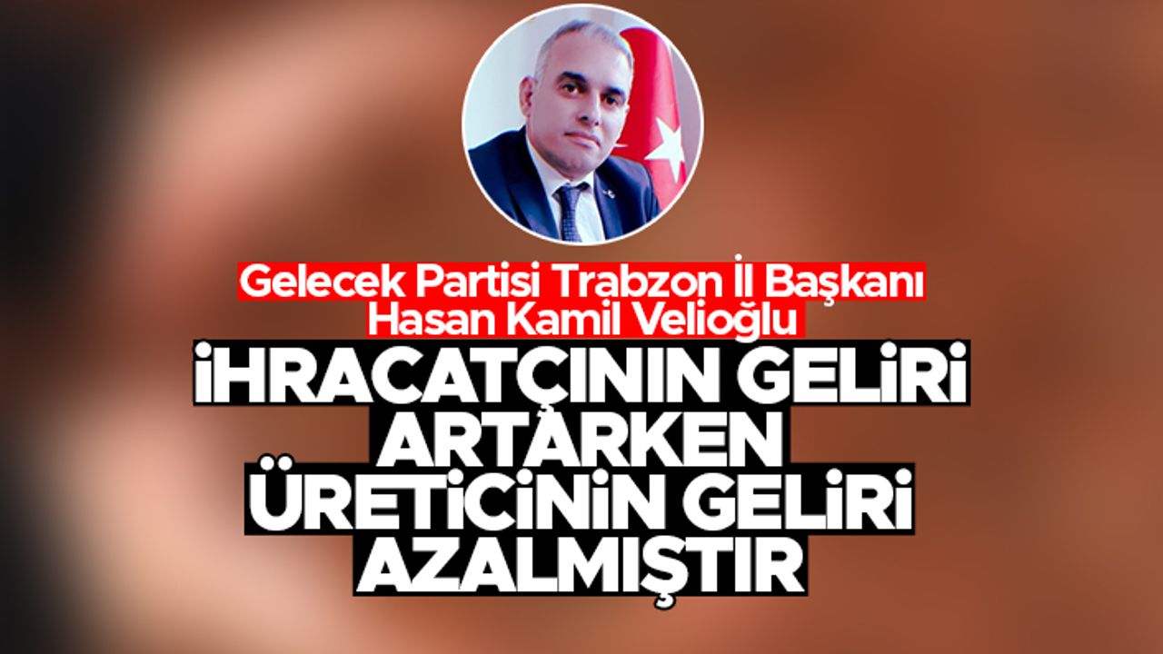 Gelecek Partisi Trabzon İl Başkanı Hasan Kamil Velioğlu fındık fiyatlarını değerlendirdi