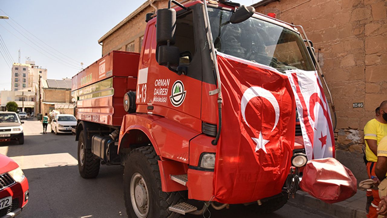 KKTC'den Türkiye'deki yangınlarla mücadeleye destek