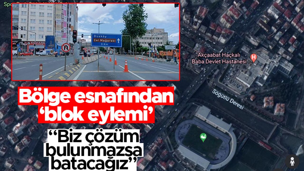 Trabzon'da sahil yolunda bölge esnafından 'Blok eylemi'