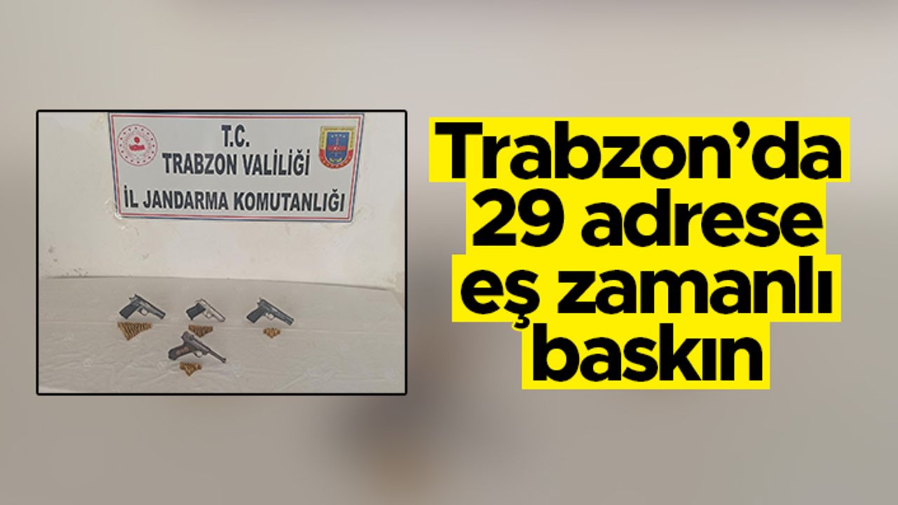 Trabzon'da jandarmadan 29 adrese eş zamanlı silah operasyonu