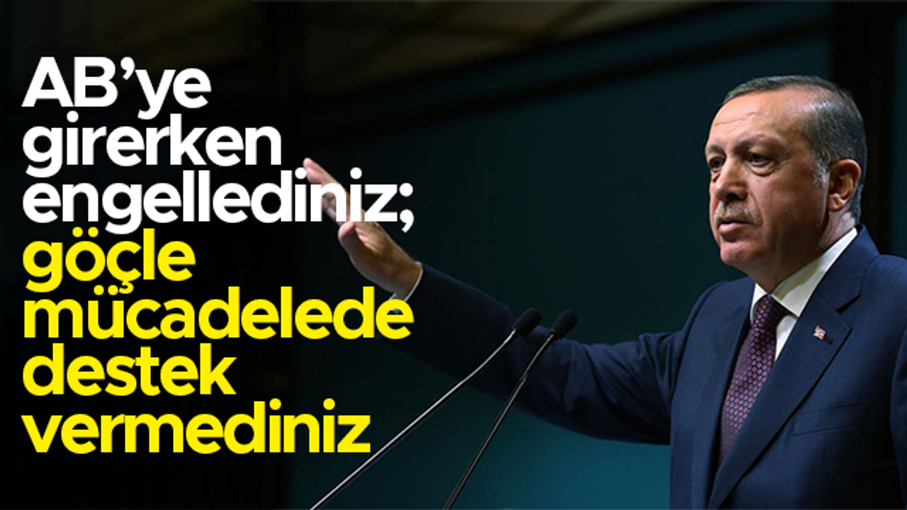 Cumhurbaşkanı Erdoğan'dan tepki: AB'ye üyelikte bizi engellediniz; göçle mücadelede destek vermediniz
