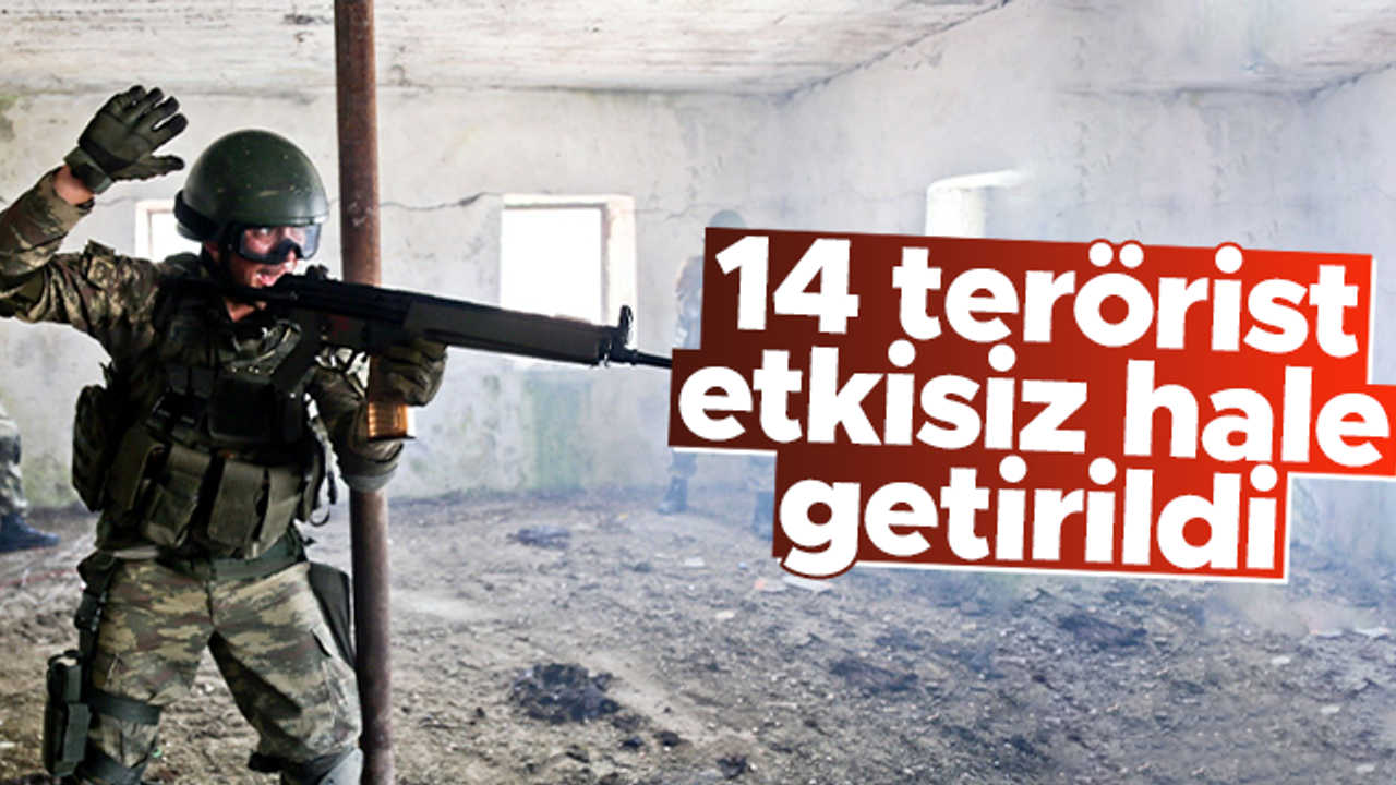 Zeytin Dalı ve Fırat Kalkanı bölgelerinde 14 terörist etkisiz hale getirildi