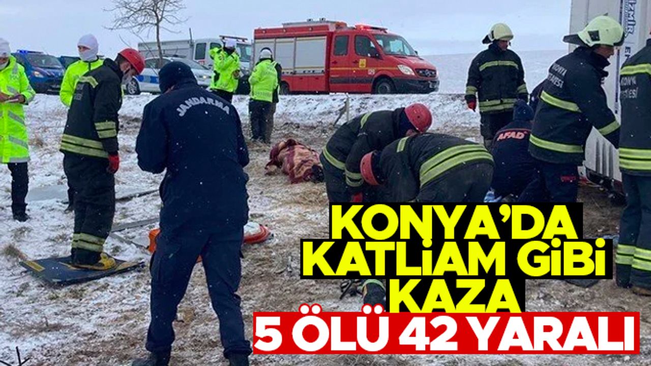 Konya'da tur otobüsü devrildi: Ölü ve yaralılar var