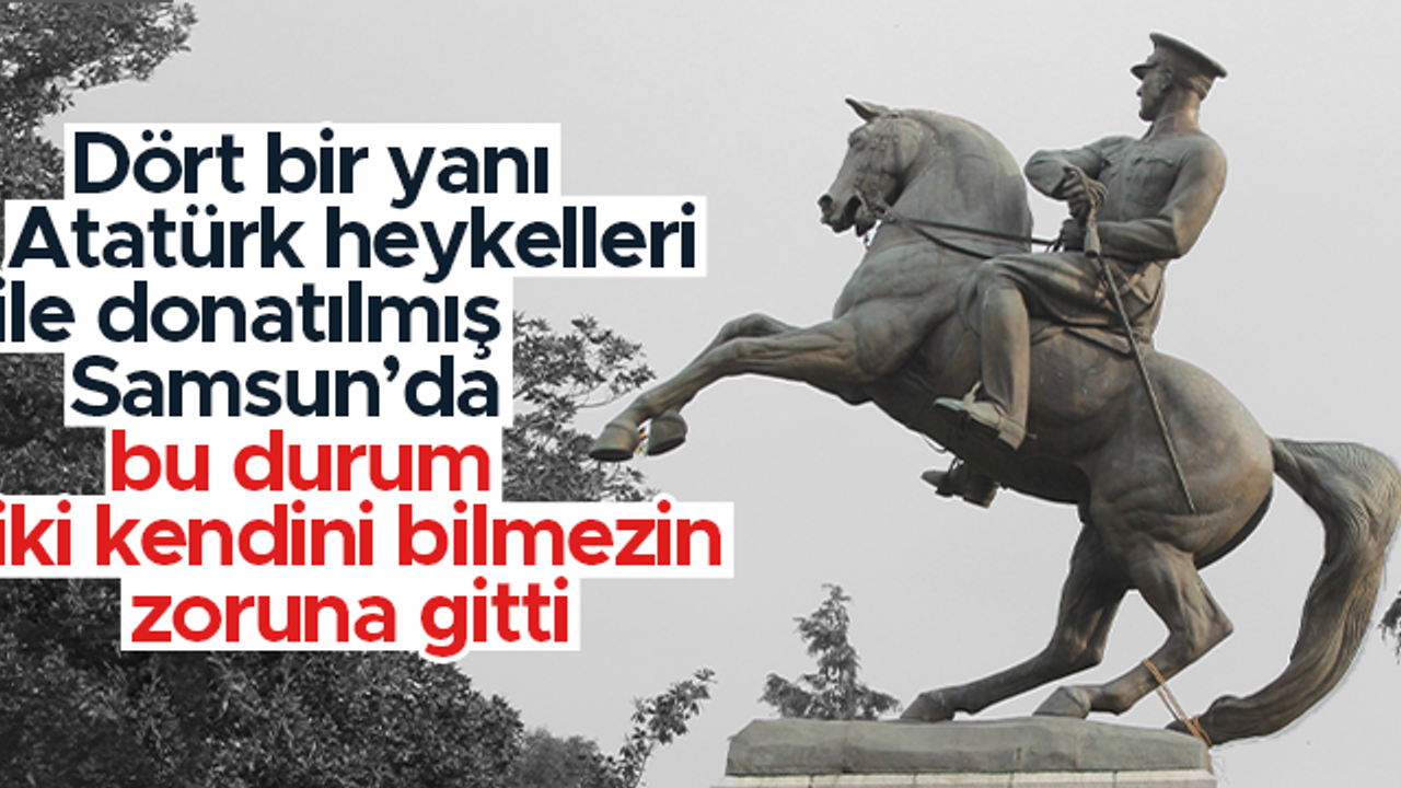 Samsun'da Atatürk heykeline saldırı