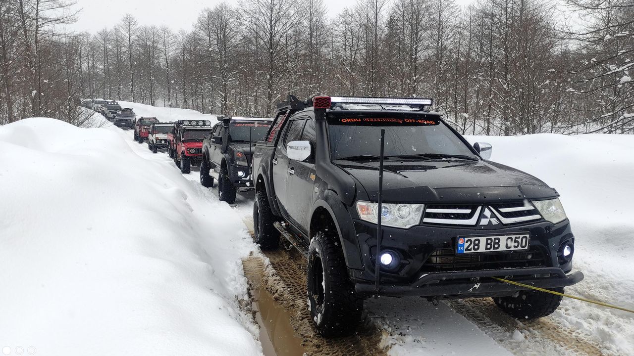 Ordu'da karda off-road heyecanı