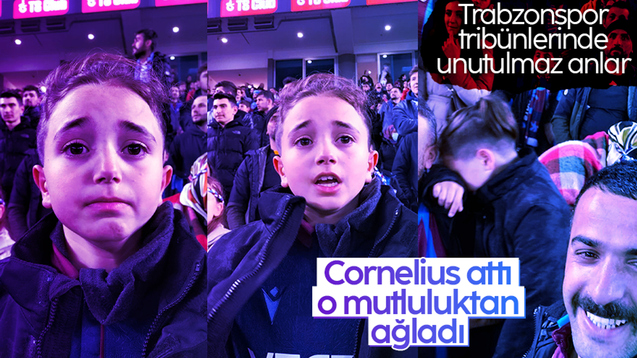 Trabzonspor tribünlerinde unutulmaz anlar: Cornelius attı, minik çocuk ağladı