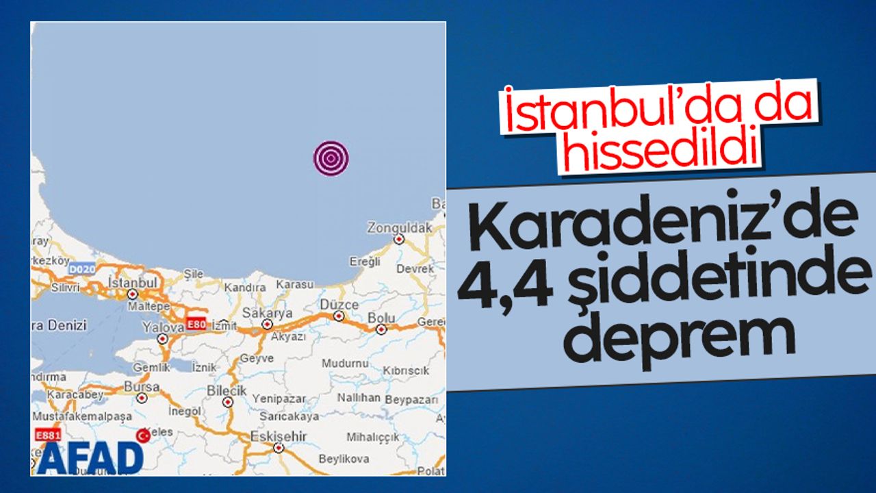 Karadeniz'de 5,2 şiddetinde deprem