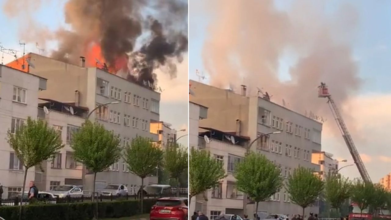 Trabzon’da çatı yangını korkuttu