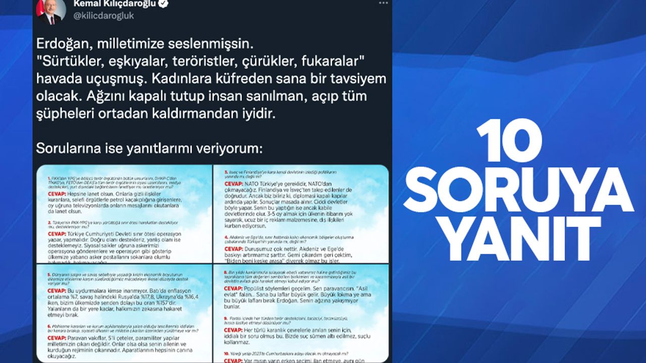 Cumhurbaşkanı Erdoğan'ın 10 sorusuna yanıt!