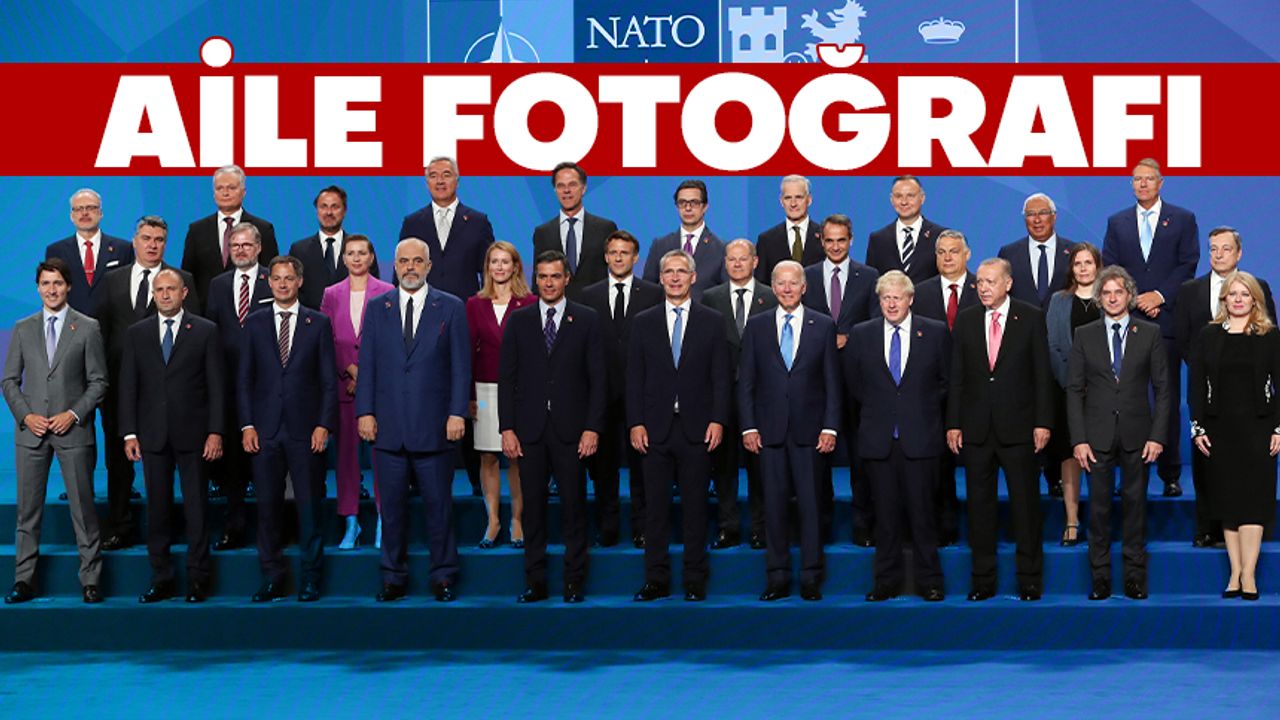 Cumhurbaşkanı Erdoğan, NATO Zirvesi’nde aile fotoğrafı çekimine katıldı