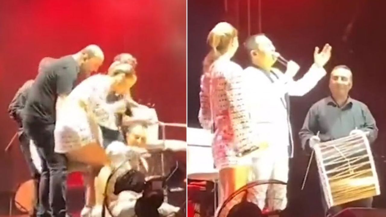 Serdar Ortaç, konser sırasında sahnede düştü