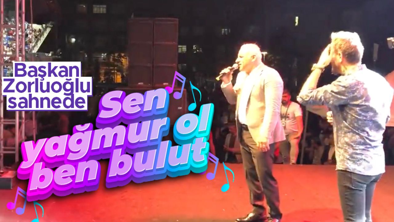 Başkan Murat Zorluoğlu Uluslararası Horon Festivali'nde şarkı söyledi