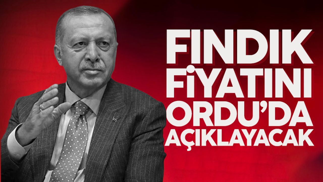 Cumhurbaşkanı Erdoğan bu yılın fındık fiyatını Ordu'da açıklayacak