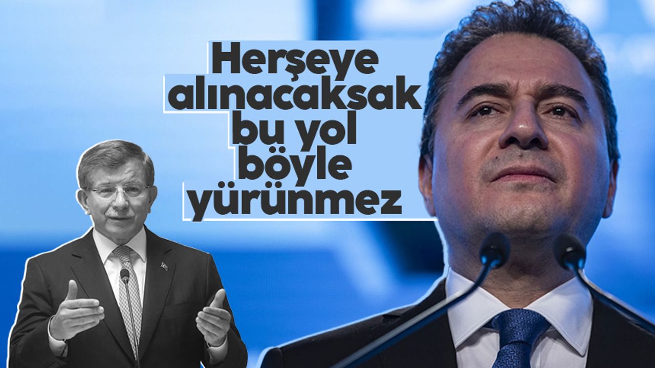 Ali Babacan'dan Ahmet Davutoğlu'na mesaj: Böyle olursa bu yol beraber yürünmez