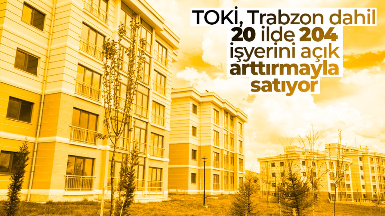 TOKİ, Trabzon dahil 20 ilde 204 işyerini açık arttırmayla satışa sunacak