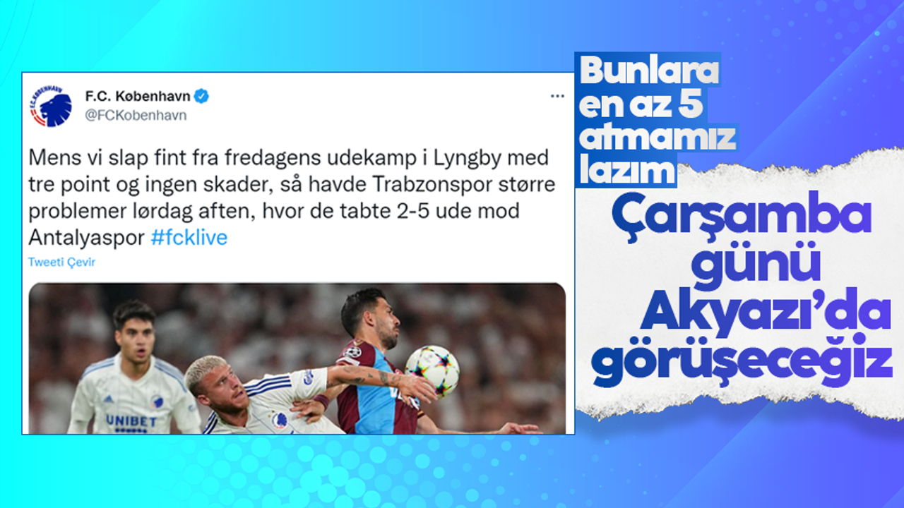 Kopenhag, Trabzonspor mağlubiyetini sitesinden paylaştı