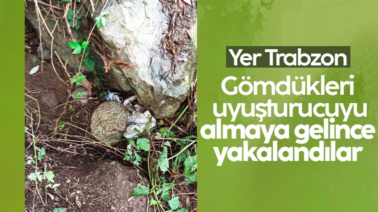 Trabzon'da gömdükleri uyuşturucuyu almaya geldiklerinde yakalandılar