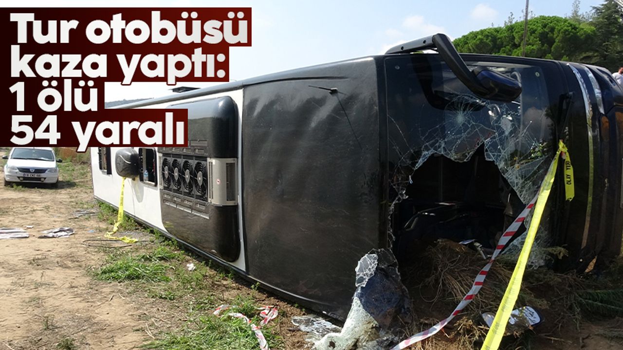 Çanakkale’de tur otobüsü devrildi: 1 ölü, 54 yaralı