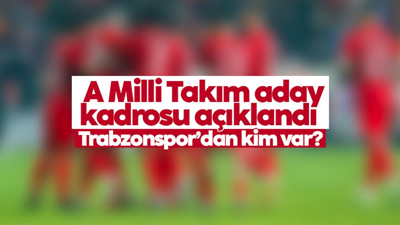 A Milli Takım aday kadrosu açıklandı: Trabzonspor’dan kim var?