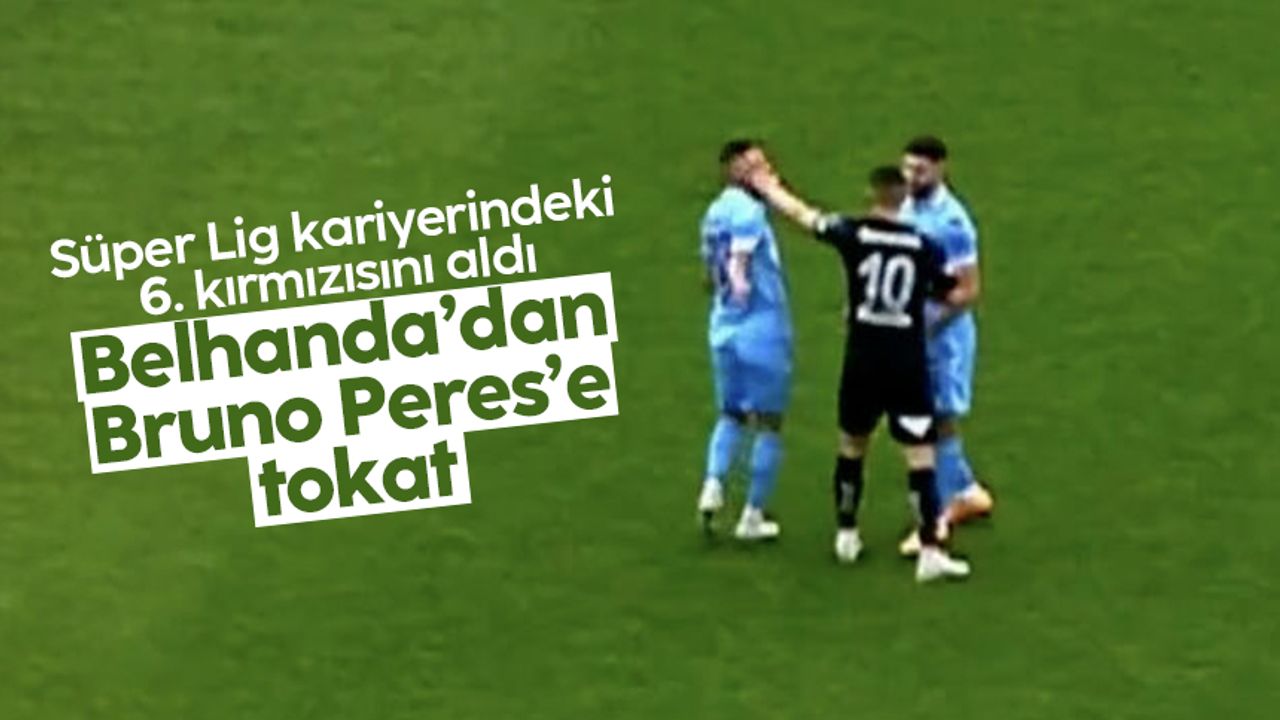 Trabzonspor-Adana Demirspor maçında şok olay: Belhanda'dan Bruno Peres'e tokat