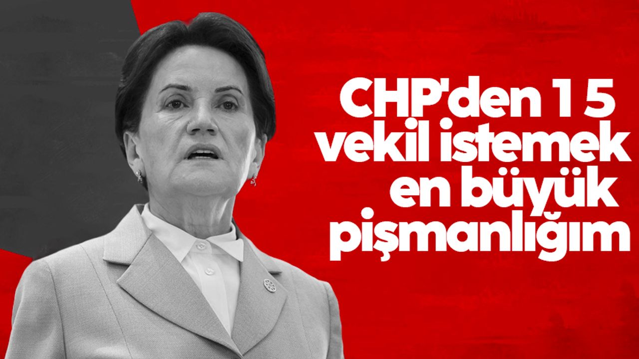 Meral Akşener: CHP'den 15 vekil istemek en büyük pişmanlığım