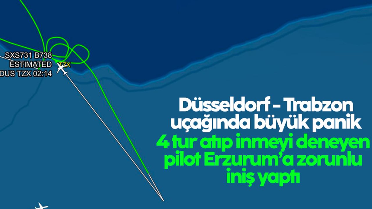 Düsseldorf - Trabzon uçağı Erzurum'a zorunlu iniş yaptı