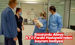 Erzurumlu Aileye, KTÜ Farabi Hastanesi'nden bayram hediyesi