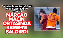 Galatasaray maçında şok olay - Marcao, Kerem Aktürkoğlu'na önce kafa attı sonra yumrukladı