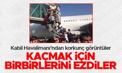 Kabil Havalimanı'ndan korkunç görüntüler - Afganlar kaçmak için birbirlerini ezdiler
