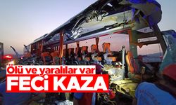 Manisa'da feci kaza - Otobüs tıra çarptı