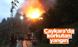 Trabzon'un Çaykara ilçesindeki korkutan yangın