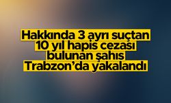 10 yıl kesinleşmiş cezası bulunan şahıs Trabzon'da yakalandı
