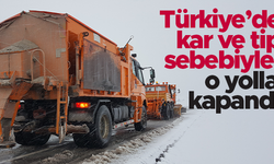 Türkiye'de kar ve tipi sebebiyle kapanan yollar (23.01.2022)