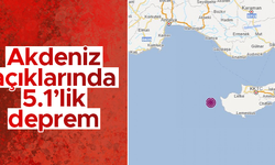 Akdeniz'de 5.1 büyüklüğünde deprem