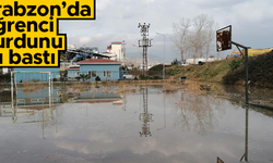 Trabzon'da boru patladı; öğrenci yurdunu su bastı