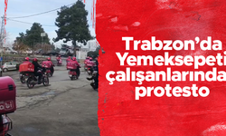 Trabzon'da Yemeksepeti Banabi çalışanlarından protesto