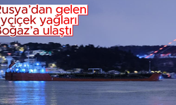 Rusya’dan gelen tonlarca ayçiçeği yağı yüklü gemi İstanbul Boğazı’na ulaştı