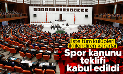Spor yasası teklifi TBMM komisyonunda kabul edildi