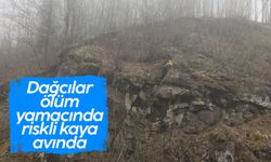 Dağcılar, 'ölüm yamacı'nda riskli kaya avında
