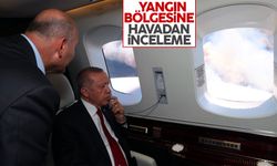 Cumhurbaşkanı Erdoğan, yangının meydana geldiği Marmaris'te