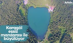 Artvin’in Şavşat ilçesindeki Karagöl her mevsim ayrı güzel