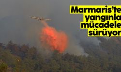 Marmaris'te yangın bölgesine havadan da müdahale başladı