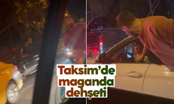 Taksim’de bir maganda, taksiciye küfürler yağdırıp saldırdı