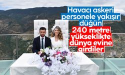 Hava Kuvvetleri Komutanlığı askeri personelinin nikahı 240 metre yükseklikte kıyıldı