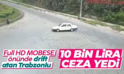 Trabzon'da mobese kamerasının altında drift yapan sürücü