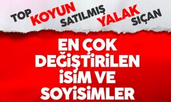 En çok değiştirilen ad-soyadlar açıklandı; Top, Koyun, Satılmış...