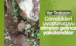 Trabzon'da gömdükleri uyuşturucuyu almaya geldiklerinde yakalandılar