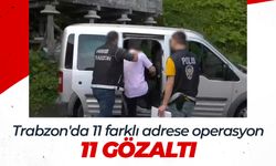 Trabzon'da 11 farklı adrese eş zamanlı operasyon: 10 gözaltı